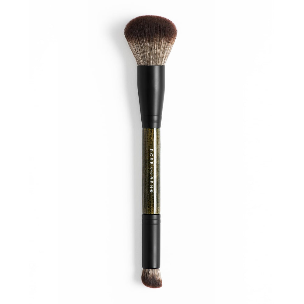 Rose and Ben Beauty D2 Concealer Brush dual-ended setup for versatile foundation and concealer application