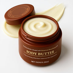 Roseblem body butter for men jar shows creamy texture for deep hydration