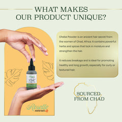Roselle Naturals Chebe Oil drops indicate targeted scalp moisturizing action