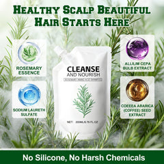 Rosemary Amino Acid Shampoo lather action shows rich foam for refreshing cleanse