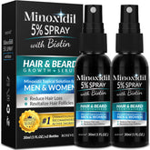 Rosever minoxidil spray bottle close-up emphasizes formula for hair support.