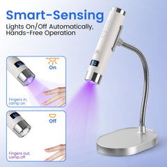 Rosiour Mini UV Lamp stand-mount enables hands-free curing with salon-like precision.