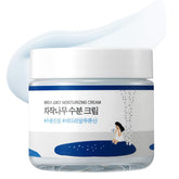 ROUND LAB Birch Juice Cream jar-front illustrates hydrating moisturizer for acne-prone skin.