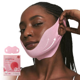 ROUND LAB camellia deep collagen V lifting mask front view for defined jawline and cooling.
