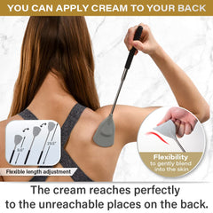 ROUNDS back applicator showing adjustable length for comfortable reach