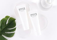 ROVECTIN Calming Lotus Cream swirl shows non greasy, fast absorbing texture.