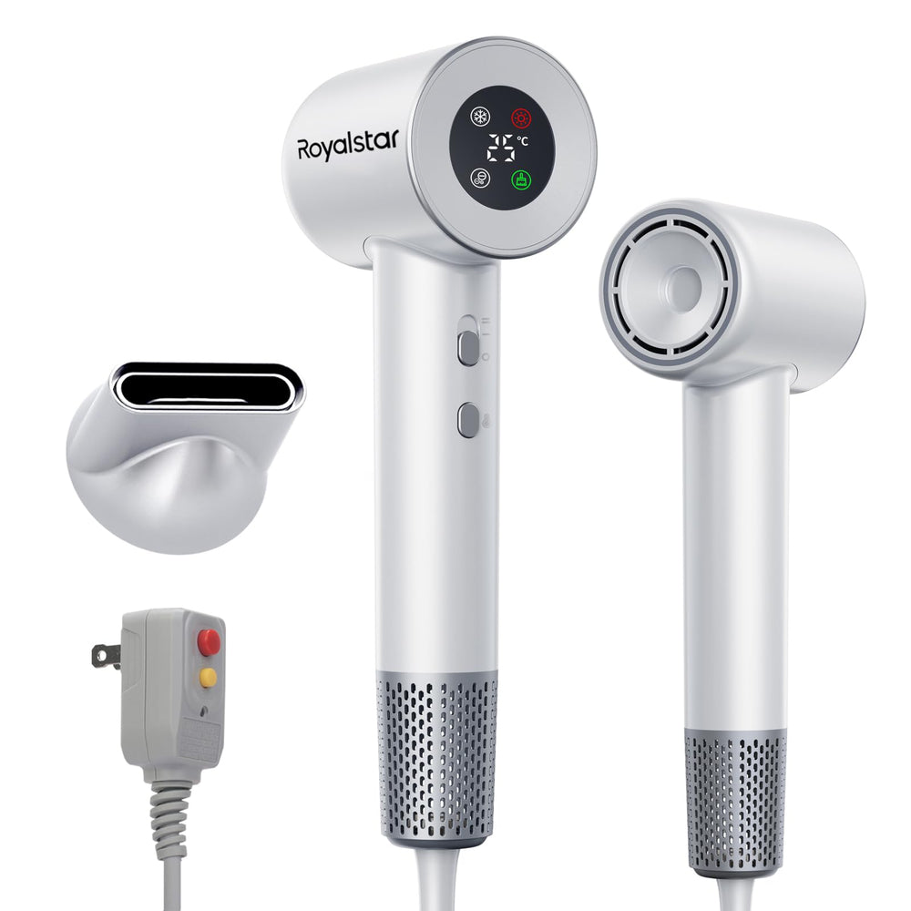 Royalstar hair dryer with high-speed motor for ultra-fast drying.