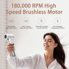 Royalstar hair dryer demonstrates quick-drying technology for salon-like results.