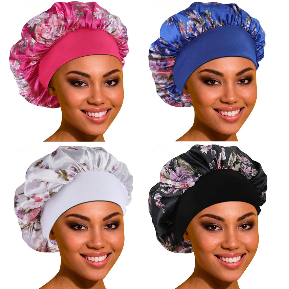 ROYBENS satin bonnet close-up texture highlighting smooth fabric for gentle hair protection.