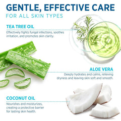 Roycederm Calming soap slice shows soothed irritation and improved comfort in use.