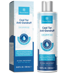 RoyceDerm Coal Tar Shampoo bottle front view showing medicated formula for scalp relief.