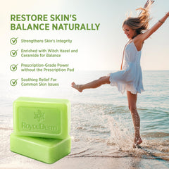 Roycederm tea tree soap bath scene suggesting gentle antifungal care