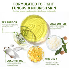 Roycederm Tea Tree Soap lather demonstrates gentle cleansing and refreshing feel