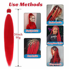Royota red braiding hair close-up shows yaki texture for natural volume.