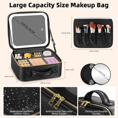 RRtide makeup train case with adjustable dividers organizes cosmetics on the go
