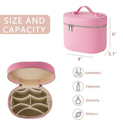 RSRSLEII pink aesthetic makeup bag removable dividers for customization