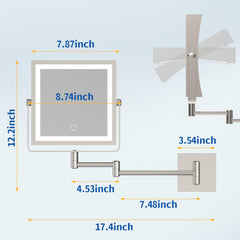 Ruacq mirror side profile shows space-saving design and adjustable angle