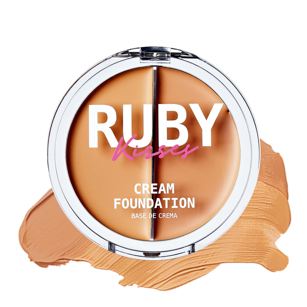 Ruby Kisses 3D Face Creator, crema base en frasco para cobertura duradera.