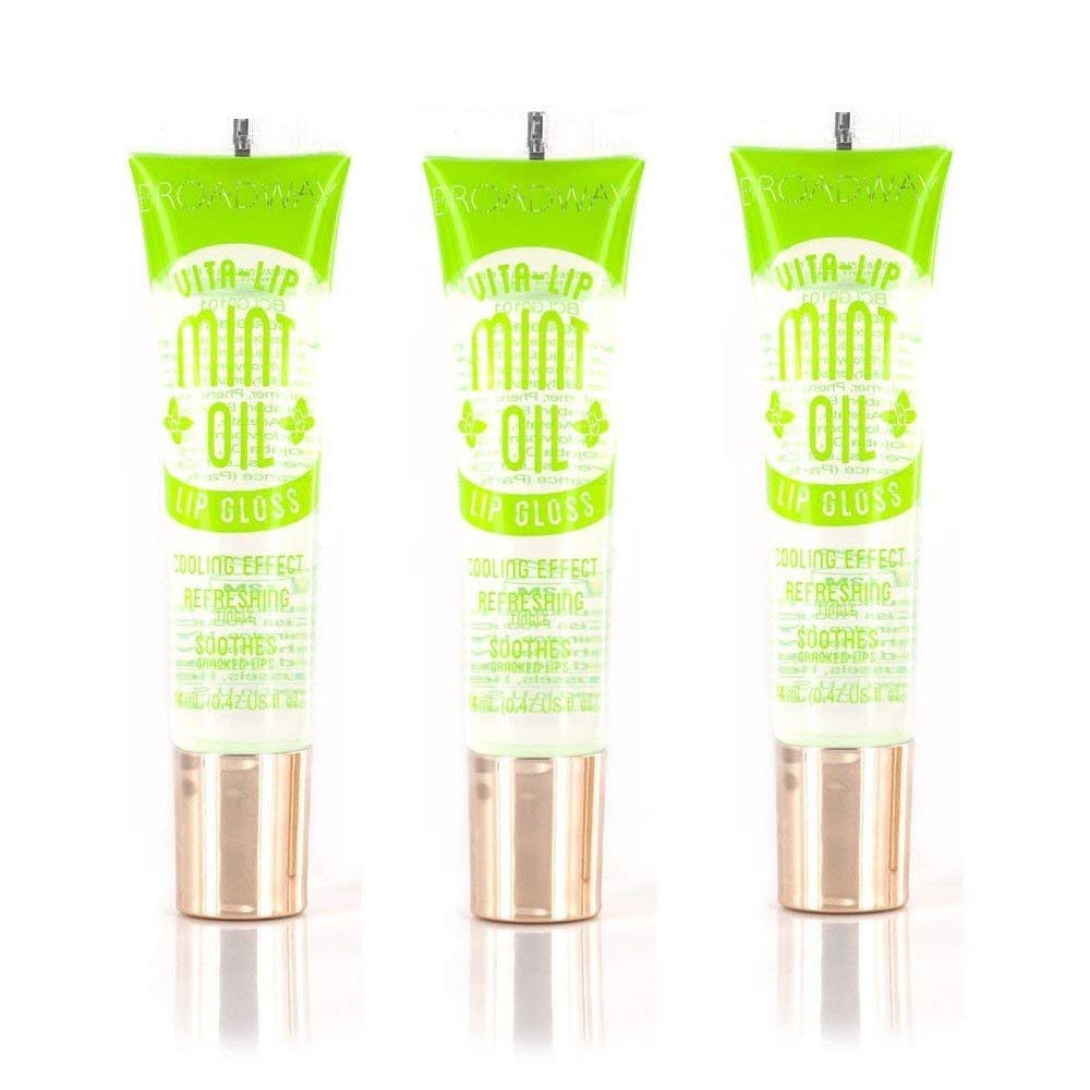 Ruby Kisses Broadway Vita-Lip brillo labial mentolado, empaque elegante para uso diario