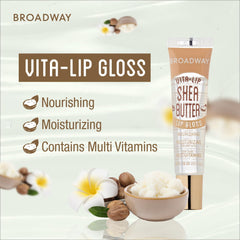 Ruby Kisses Broadway Vita-Lip Gloss lips reflect a high-shine finish.