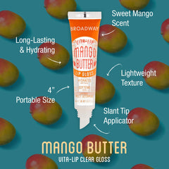 Ruby Kisses Broadway Vita-Lip Gloss mango butter tube closeup silky shine