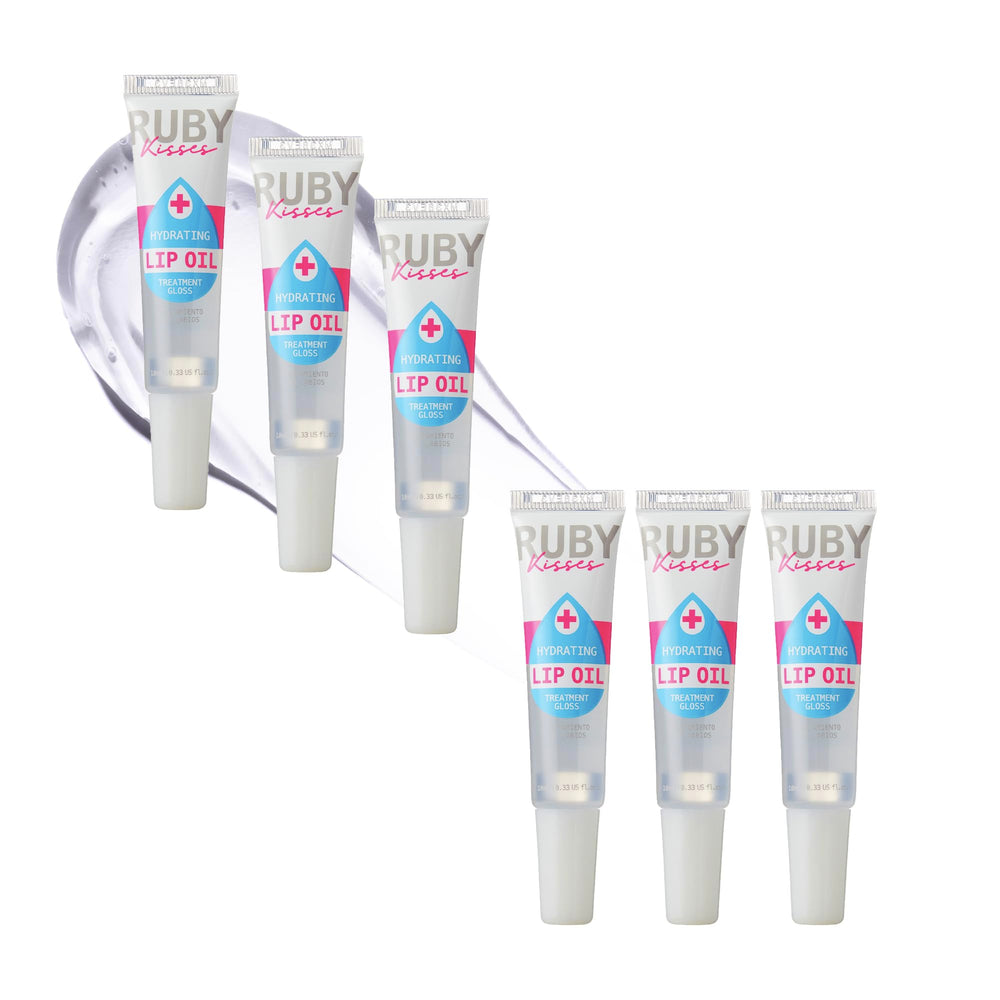 Ruby Kisses hydrating lip oil clear RLO01 bottle provides lasting moisture.