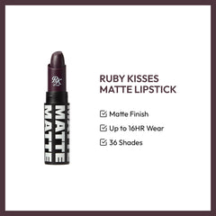 Ruby Kisses Blackberry lipstick application close-up highlights smooth glide for easy color.