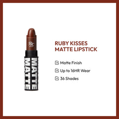 Ruby Kisses Lipstick Espresso full-coverage color for day to night looks
