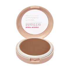 Ruby Kisses Matte Powder Foundation 8-shades swatches showcase skin-tone matching options.