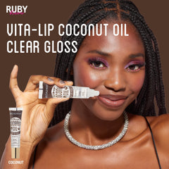 Ruby Kisses Broadway Vita-Lip ingredients feature coconut oil and vitamins for nourishing lip care.
