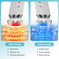 Ructmou Eye Care Wand in hot therapy mode enhancing serum absorption around the eyes.