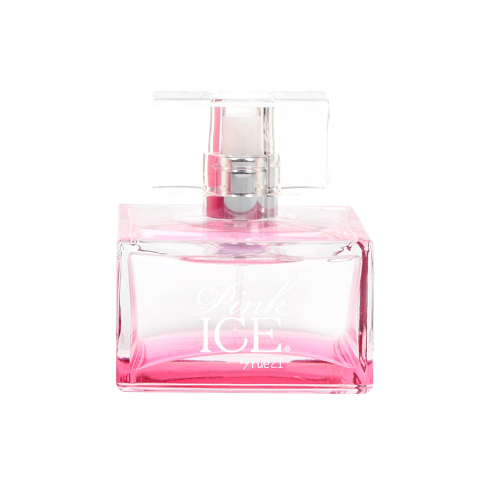 Rue 21 Pink Ice bottle—fruity floral scent for everyday wear and confidence.
