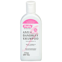 Rugby Labs selenium sulfide anti-dandruff shampoo bottle blue formula 7oz for flake control