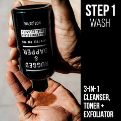 RUGGED & DAPPER Age + Damage Defense Moisturizer tube closeup highlighting quick hydration