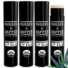 RUGGED & DAPPER lip balm 4-pack front view for on-the-go hydration