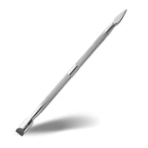 Rui Smiths Pro Cuticle Pusher front view shows premium stainless steel precision for neat cuticle prep.
