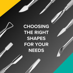 Rui Smiths Pro Cuticle Pusher pencil end detail for precise nail prep and glue removal.