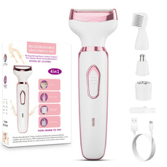 RUIBO women's electric razor with 4in1 heads for precise face and body shaving