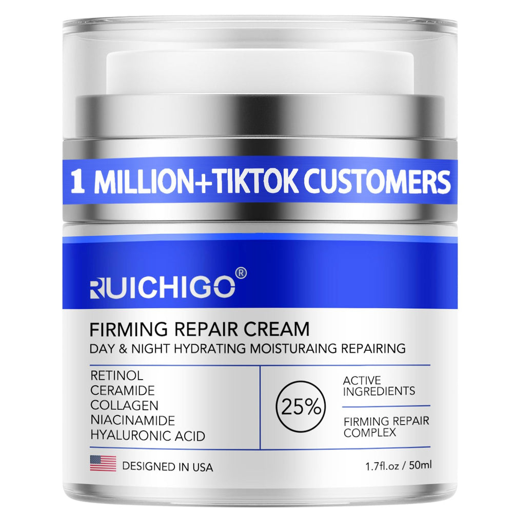 RUICHIGO Neck Firming Cream jar closeup showing rich hydration for smoother skin