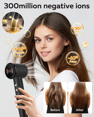 RuiKEeee hair dryer HD display demonstrates precise temperature control for tailored styling