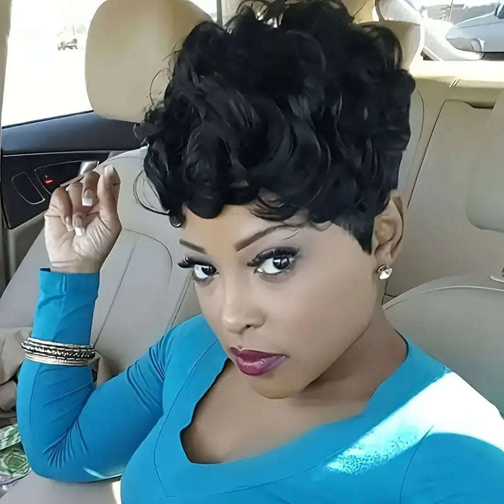 RUISENNA short pixie wig for Black women with natural hairline and comfortable daily wear.