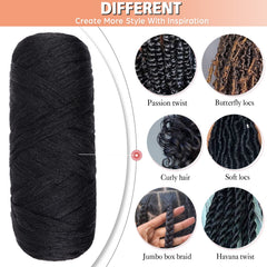 RuiYok faux locs crochet hair, lightweight fibers for long wear.