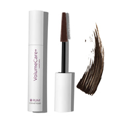 Rumi Cosmetiques VolumeCare+ Mascara brush closeup for precise, clump-free application.