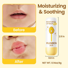 RUNBEN Kids Lip Balm close-up shows smooth, moisturizing texture.