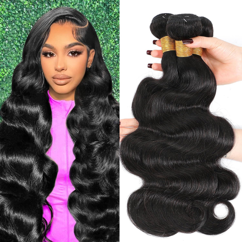Ruola 15A body wave bundles weft closeup, showing thick, tangle-free hair.