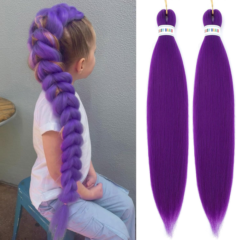 Ruola purple braiding hair 48in pack 1; vivid cosplay color.