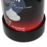 Rust-O-Less black cap on shaving cream can prevents rust rings and keeps surfaces clean.
