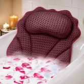 RUVINCE bath pillow ergonomic headrest supports neck for relaxing soak.