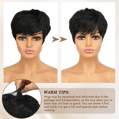 RUWISS short wig layered style highlights volume for versatile looks.