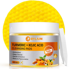 Rvlaim turmeric kojic cleansing pads pack highlights balanced renewal